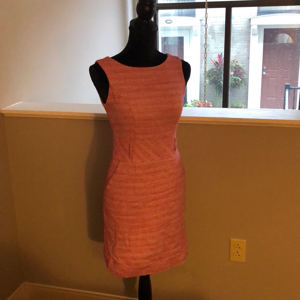 Pink & White Banana Republic Dress with Pockets